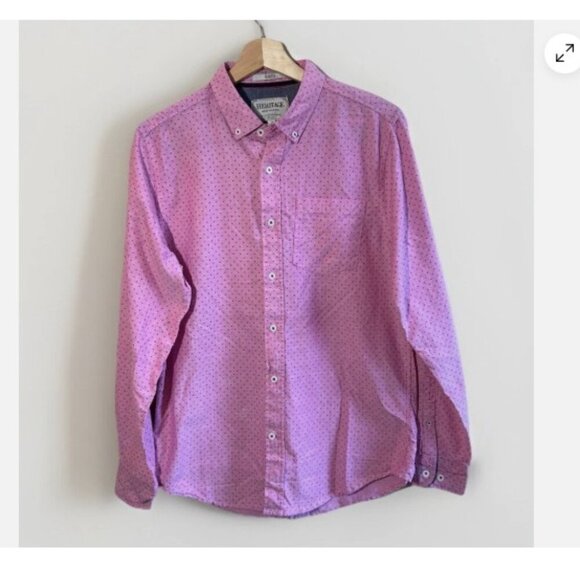 Heritage Report Collection Shirt Mens Size Medium Slim Fit Long Sleeve Pink Blue - Picture 3 of 10